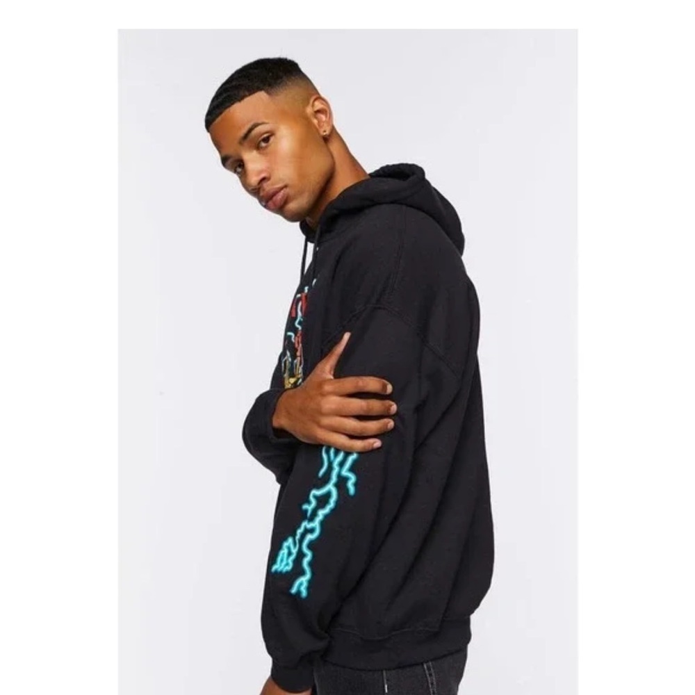 Death Row Records Men's 1991 Electric Graphic Logo Hoodie Sweatshirt Size L - Picture 2 of 11